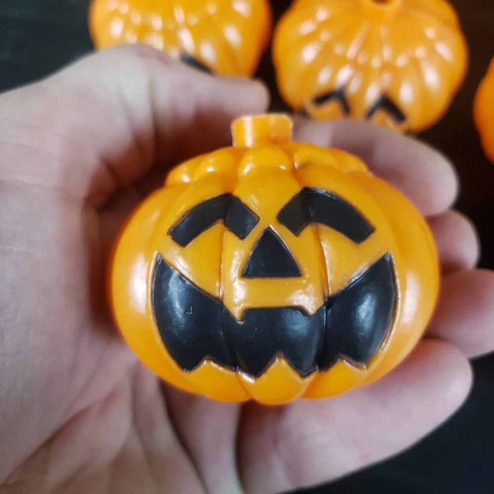 Vtg Halloween Blow Mold Pumpkin String Light Plastic Replacement Cover Lot of 10